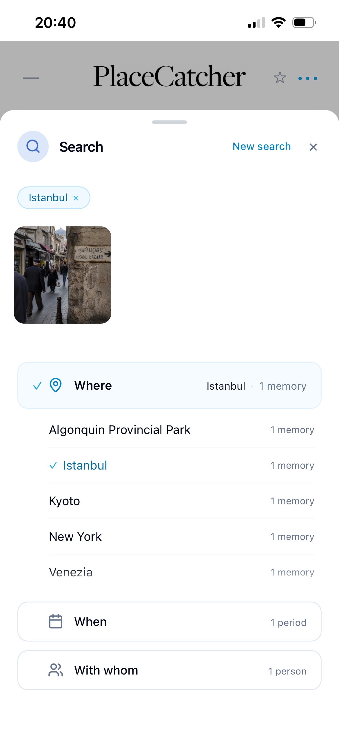 Memory search
